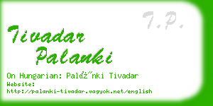 tivadar palanki business card